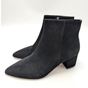 L'agence Jeanne Block Heel Bootie Side Zip Women's Black Size US9.5 EU40